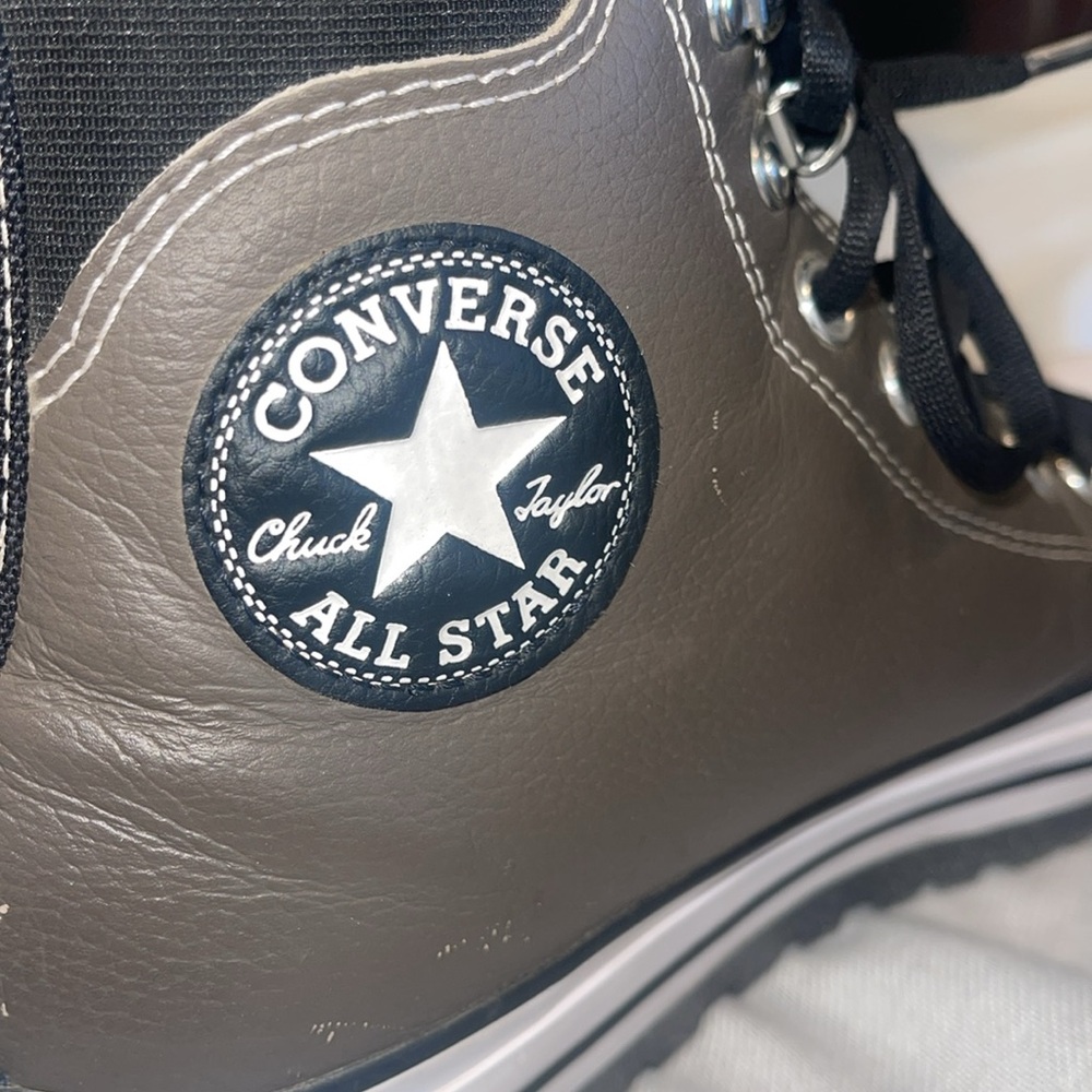 Converse Chuck Taylor All Star High Top Sneakers in Olive Green and Black - Picture 4 of 9